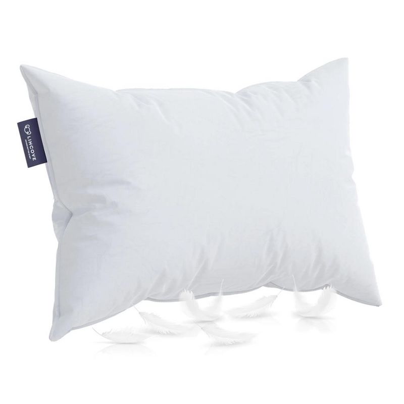 Lincove Down & Feather Bed Pillows - Luxury Hotel Collection, 100% Cotton, 600 Thread Count, Made in USA - 2 Pack, 2 of 9