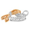 Haus of Brilliance Two-Toned Silver 1/5 cttw Diamond Ribbon Heart Accent Pendant Necklace - 3 of 4