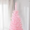 NAYSAYE 8FT Slim Pencil Artificial Christmas Tree with 618 Branch Tips Holiday Decoration for Home Office Party, Pink, 21.8"*21.8"*94.5" - 4 of 4