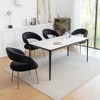 SEYNAR Mid Century Modern Velvet Upolstered Open-Back Dining Chair Set of 4 - 3 of 4