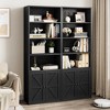 Farmhouse Bookcase with Doors 11.8in Depth Display Storage Shelves 71.4in Tall Industrial Bookshelf Wooden 6 Shelf Bookshelves for Bedroom - 4 of 4