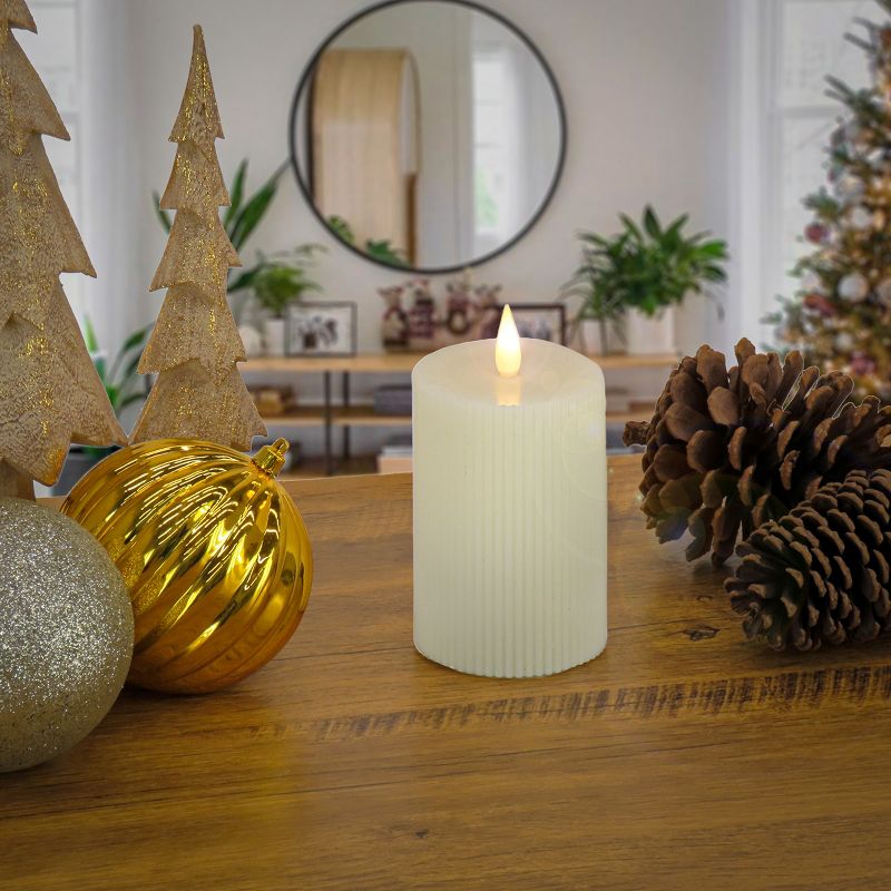 7" HGTV LED Real Motion Flameless Ivory Candle Warm White Lights - National Tree Company, 2 of 5
