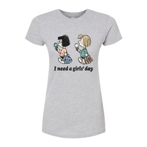 Women's - Peanuts - Marcie and Peppermint Patty Need A Girls' Day Juniors Fitted Graphic T-Shirt - 1 of 4
