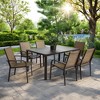 Furniinspire Patio Dining Sets 7 Pieces Outdoor Dining Set, Outdoor Furniture Set, Rectangular Dining Table And Textilene Fabric Chairs, Brown - 2 of 4