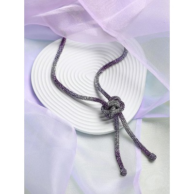 SOHI Women's Crystal Silver:Amerthyst Purple The Jingle Sautoir Necklace