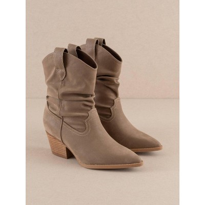 Women's Wo's Kit Slouchy Western Bootie - OASIS SOCIETY