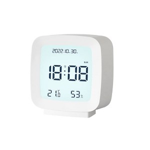 Digital Alarm Clock, Time Display, Temperature Monitor, Humidity Monitor, Compact Battery Operated Clock - 1 of 4