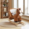 Mshliw Plush Rocking Horse for Toddlers 18–36 Months with Sound Effects, Wooden Base, 3-Sided Seat, Footrest & Safety Belt, Halloween gift - 3 of 4