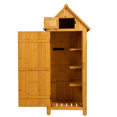 NicBex 70.5 Inch Tall Outdoor Storage Shed with Lockable Door and Waterproof Roof for Backyard Garden,Patio