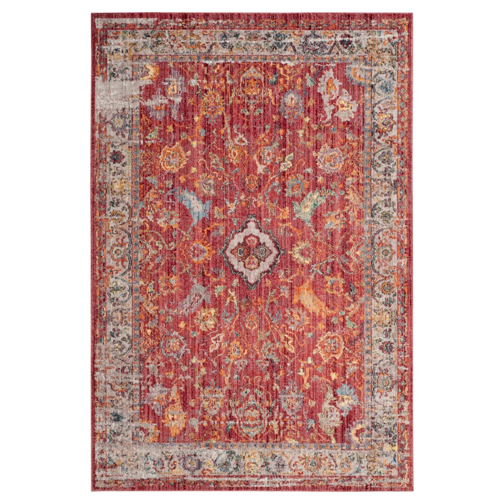 3'x5' Floral Loomed Accent Rug Rose/Light Gray - Safavieh