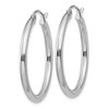 Black Bow Jewelry 2.5mm x 30mm 14k White Gold Classic Round Hoop Earrings - 2 of 4