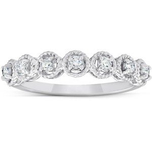 Pompeii3 1/4 Ct Diamond 7-Stone Wedding Ring 14k White Gold - 1 of 4