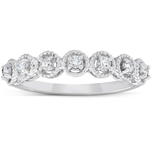 Pompeii3 1/4 Ct Diamond 7-stone Wedding Ring 14k White Gold - Size 6 ...