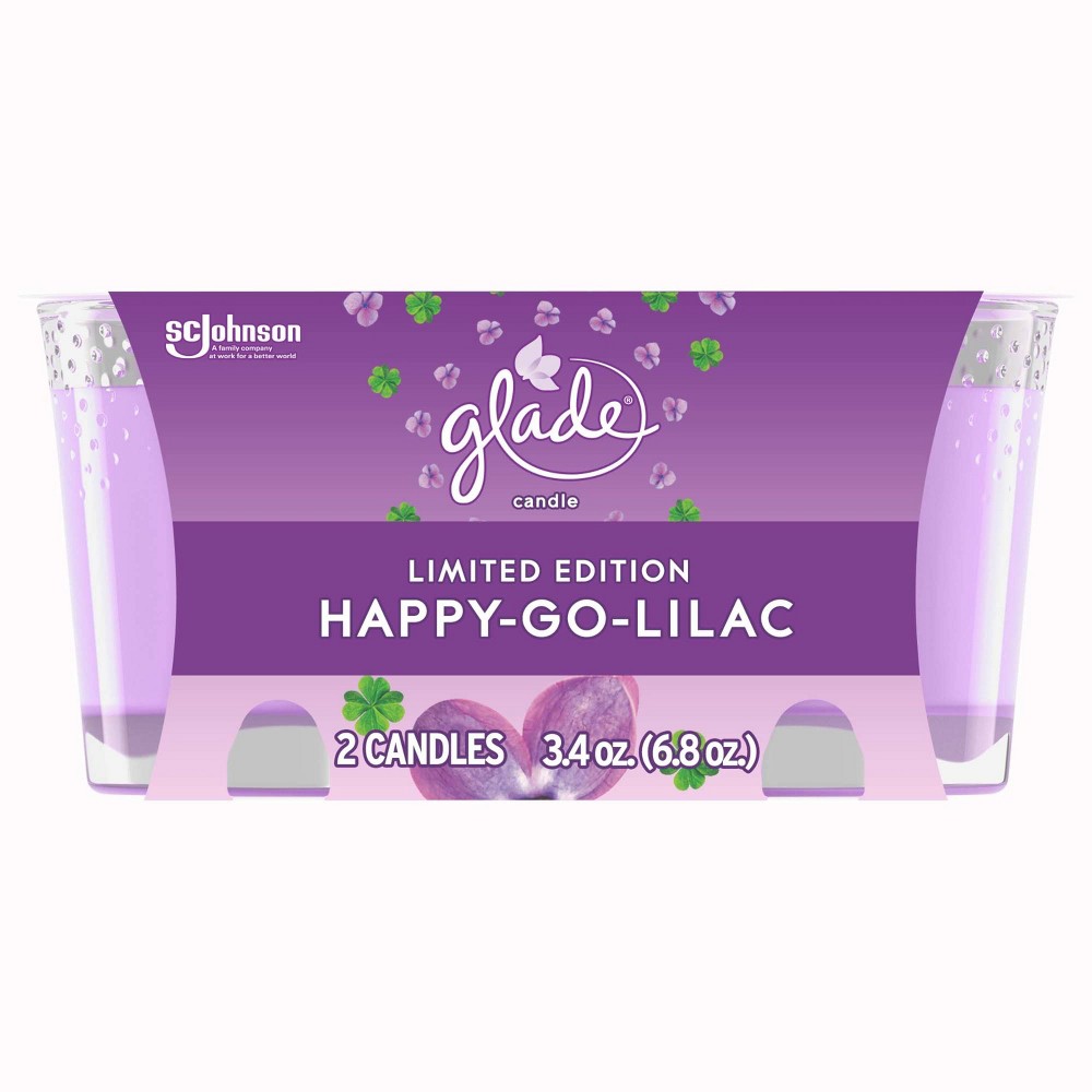 Glade Two Pack Candles - Happy-Go-Lilac - 6.8oz/2ct