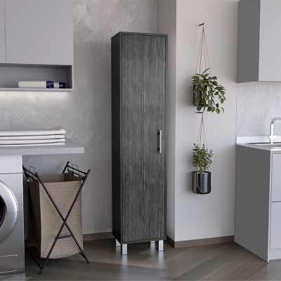 FURNIinspire Utility Storage Cabinets Storage Cabinet, Kitchen Cabinets, Tall Cabinet With Door For Bathroom, Living Room, Brown, 11.7"*15.7"*70.8"