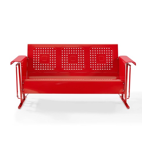 Red metal porch glider new arrivals