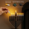 Vintiquewise Wall Mount 9-Branch Hanukkah Menorah with LED Candles Illuminated Display Contemporary Decorative Accent - 3 of 4