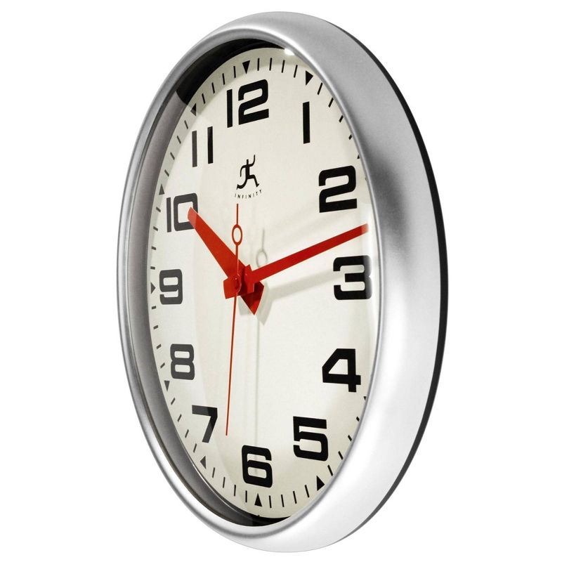 15&#34; Lexington Avenue Wall Clock Matte Silver - Infinity Instruments, 5 of 7