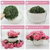 2 Set Artificial Outdoor Geraniums Flowers w/Hanging Basket, 2 Hanging Planters & 12 Pcs Red Geranium Flowers for Christmas Front Porch Garden Patio - 3 of 4