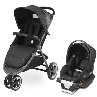 Evenflo Gold Verge3 Smart Travel System with SecureMax Infant Car Seat - Onyx