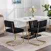 INFURNIC Dining Chairs Modern Corduroy Fabric Chair with Channel Tufting and Gold Metal Base for Kitchen and Dining Room, Black, 25.5"*19.7"*37.4" - 4 of 4