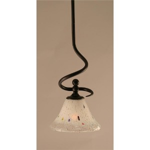 Toltec Lighting Capri 1 - Light Pendant in  Dark Granite with 7" Frosted Crystal Shade - 1 of 1