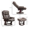 CIPACHO Swivel Recliner with Ottoman PU Leather Reclining Chair with Footrest for Living Room Bedroom Dark Brown - 2 of 4