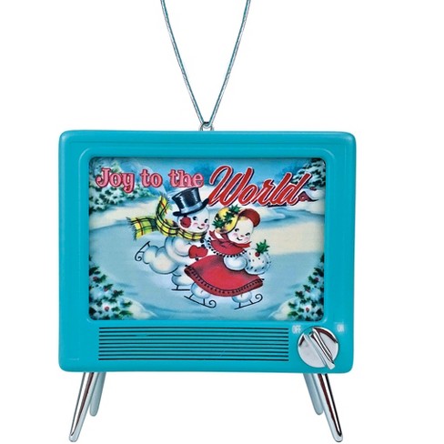 Collections Etc Retro Mini Tv Musical Christmas Ornament 3.25 X 2 X 3 Teal : Target