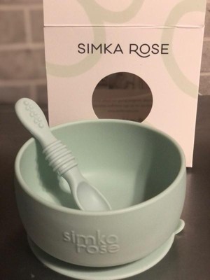 Simka Rose Baby Bowl and Spoon Set, Baby Bowls Suction for Toddler,  BPA-Free Silicone Bowls Baby, Baby Bowl and Spoon Dishwasher and Microwave  Safe