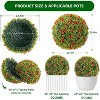 Acekool  Artificial Topiary Balls with Flowers, Large Hanging Faux Greenery for Indoor Outdoor Home, Garden, Porch, Wedding & Party Decor - 2 of 4