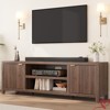 Modern Fluted TV Stand for 80 inch, 70" Wide Walnut Entertainment Center with Adjustable Shelves, Modern TV & Media Cabinet 2-Tier Storage - 2 of 4