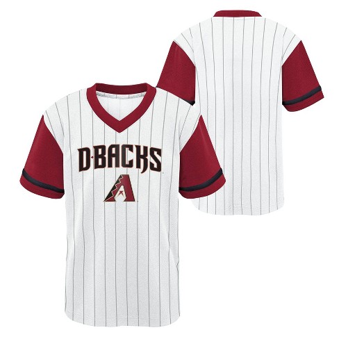 MLB Arizona Diamondbacks Boys' White Pinstripe Pullover Jersey - XS