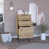 Depot E-Shop Light Dresser 35"H, 17"W, Superior Top,Three Drawers, Hairpin Legs - 2 of 4