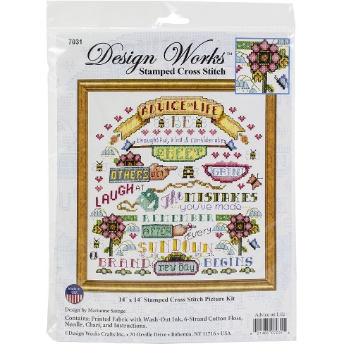 Stamped Cross Stitch Kits for Adults Beginner-Counted Cross Stitch Kit  Flowers on the deck chair 11CT Pre-Printed Pattern Fabric Embroidery Crafts