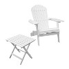 Northbeam Outdoor Lawn Garden Portable Foldable Wooden Adirondack Accent Chair and Slatted Side Table Outdoor Patio Furniture, White - 2 of 4
