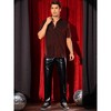 INSPIRE CHIC Men's Short Sleeve Point Collar Party Glitter Sheer Mesh Shirts - 2 of 4