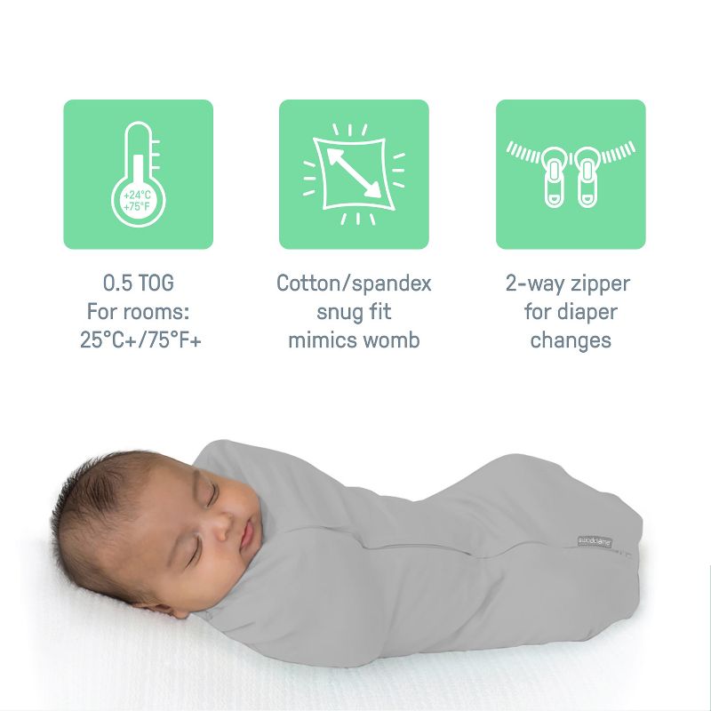 SwaddleMe by Ingenuity Pod Swaddle Wrap in Velboa - Clouds &#38; Stars - Newborn - 0-2 Months - 2pk, 4 of 9