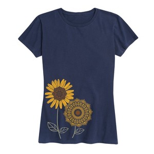 Women's - Instant Message - Decorative Sunflowers Short Sleeve Graphic T-Shirt - 1 of 4
