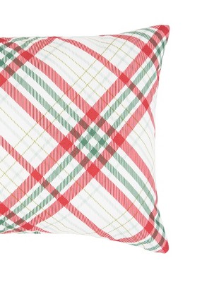 Holiday Red and Green Plaid Christmas Pillow