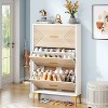 Hommoo Shoe Storage Cabinet with 3 Flip Drawers White - 4 of 4