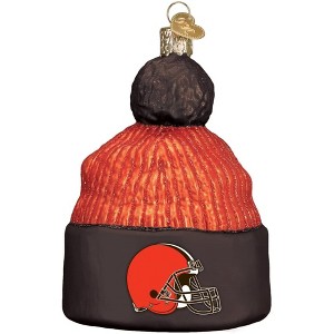 Old World Christmas Blown Glass Ornament for Christmas Tree, Cleveland Browns Beanie - 1 of 3