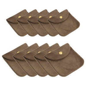 Unique Bargains Velvet Portable Rings Necklace Snap Button Storage Jewelry Pouch 10 Pcs - 1 of 4