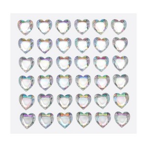 Unique Bargains Heart Shape Self Adhesive Valentine Makeup DIY Rhinestone Stickers 144 Pcs - 1 of 4