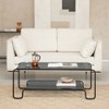 MH London Tucker Rectangle industrial Iron & Glass Coffee Table For Living Room - 4 of 4