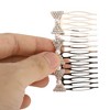 Unique Bargains Women's Faux Pearl Triangle Hair Comb Insertion Tool Gold Tone 1 Pc - 3 of 3
