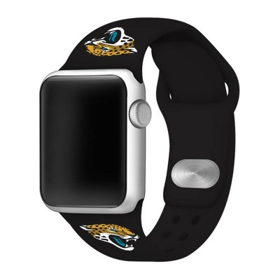 NFL Jacksonville Jaguars Apple Watch Compatible Silicone Band 38mm - Black