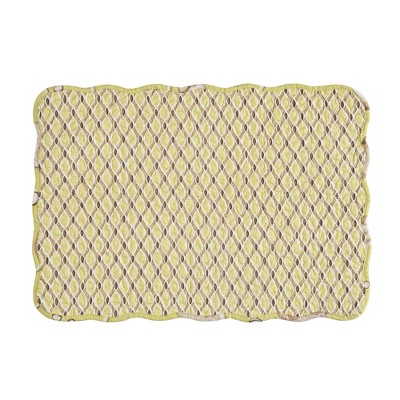 Green and Brown Cotton Quilted Reversible Placemat Set of 6