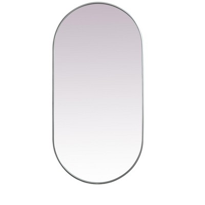 Elegant Lighting Metal Frame Oval Mirror 30x60 Inch in Silver