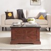 NicBex Square Wood Coffee Table Center Dining Table with Hinged Lift Top & Hidden Compartment for Living Room - 4 of 4