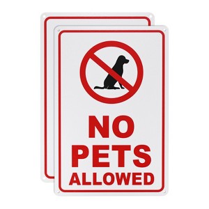 Unique Bargains Waterproof Reflective No Pets Allowed Sign 2 Pcs - 1 of 4
